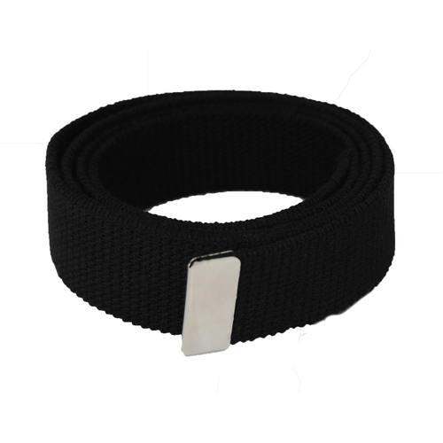 US Army Black Trouser Belt with Silver Tip- Size: 45 - No Buckle - New