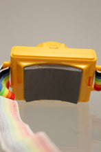 Load image into Gallery viewer, Vintage LUX Head Lamp - Yellow with Rainbow Strap - Used