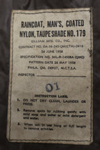 Load image into Gallery viewer, Vintage Vietnam Man's Military Lightweight Raincoat - 38 Reg - Tan/Taupe - Used