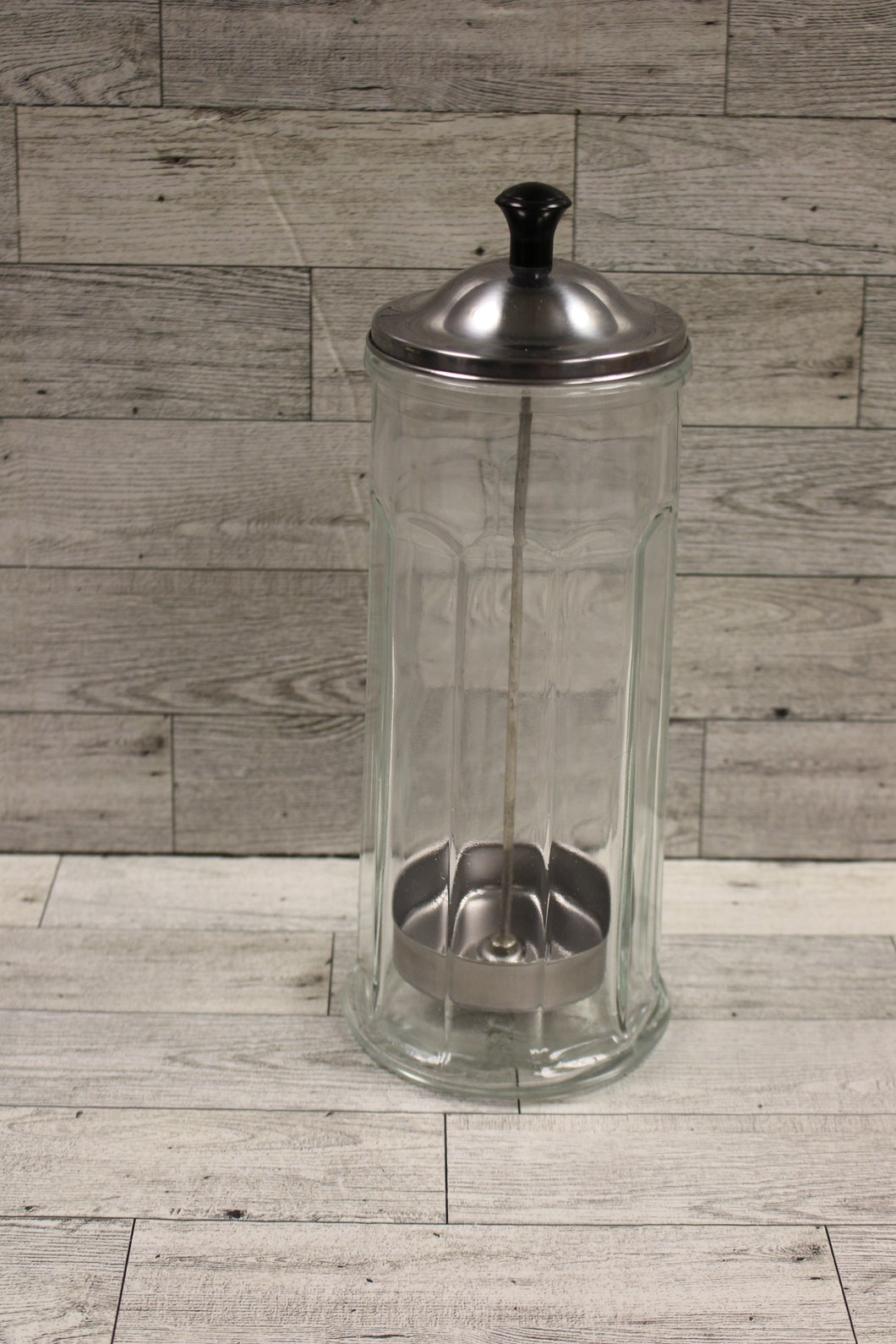 Vintage Retro GEMCO Restaurant Style Glass Straw Dispenser Jar - Used