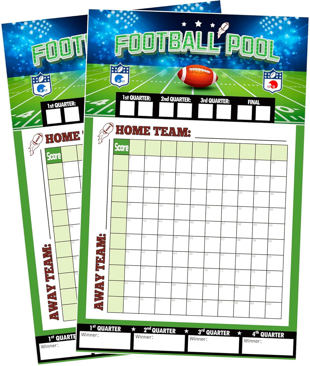 Ohome Football Pool Posters - 2 Pack - 27.5x17.7