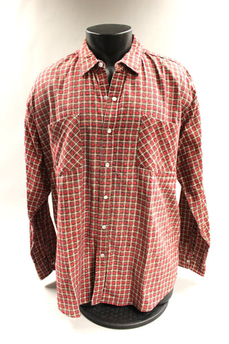 Haband Men's Button Up Plaid Shirt - XL - Red - Used