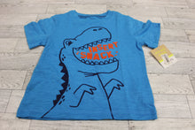 Load image into Gallery viewer, Carter&#39;s Dinosaur &quot;Insert Snack&quot; Short Sleeve T-Shirt - Blue - 12 Months - New