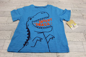 Carter's Dinosaur "Insert Snack" Short Sleeve T-Shirt - Blue - 12 Months - New