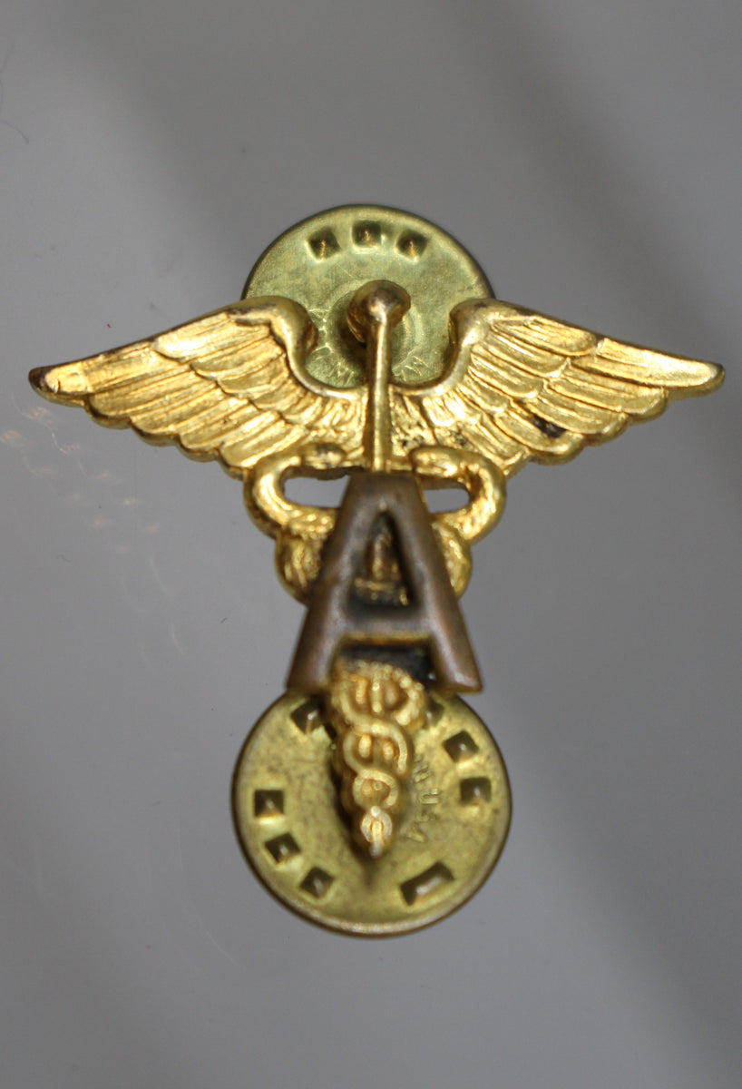 WWII US Army Caduceus Medical Officer A Administrative Pin Used