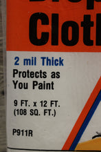 Load image into Gallery viewer, Frost King Clear Plastic Drop Cloth - 9&#39; x 12&#39; - New