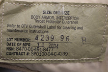 Load image into Gallery viewer, Interceptor Base Vest Body Armor Desert Vest with Soft Inserts - Large - 8470-01-491-8411 - Used -#1