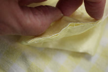Load image into Gallery viewer, Vintage Yellow &amp; White Gingham Blanket w/ Satin Trim - Yellow - 76" x 82" - Used