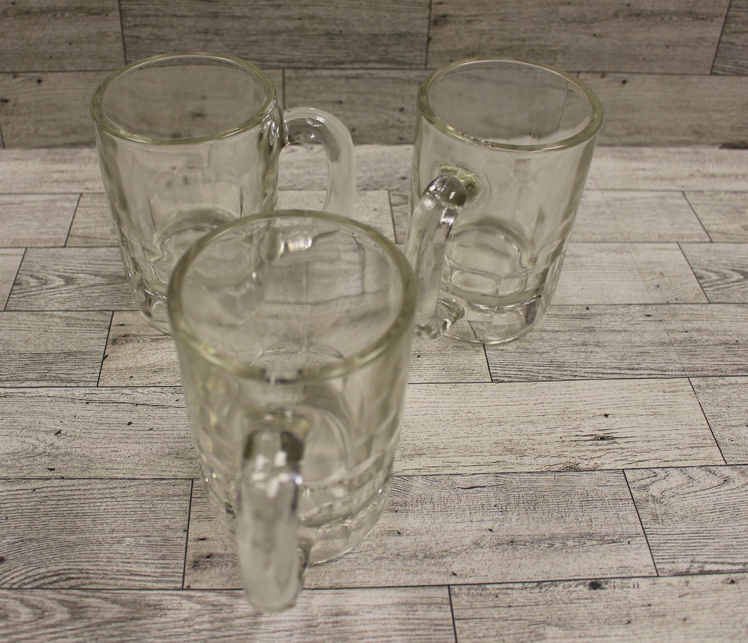 Hazel Atlas Clear Glass Root Beer Mug - Set 0f 3 - Used