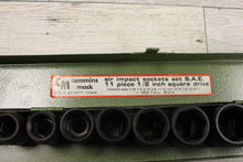 Load image into Gallery viewer, Cummins Mack Air Impact Sockets Set S.A.E. 11 Piece 1/2 inch Square Drive - Used