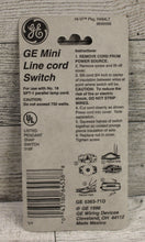 Load image into Gallery viewer, GE Mini Line Cord Switch - White - 6A-125V, 3A-125V &quot;T&quot;, 2A*250V - New