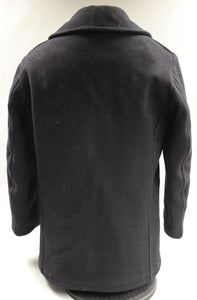 US Navy Sheraton Sportswear Men's Enlisted Black Wool Pea Coat - Size: 38 -Used
