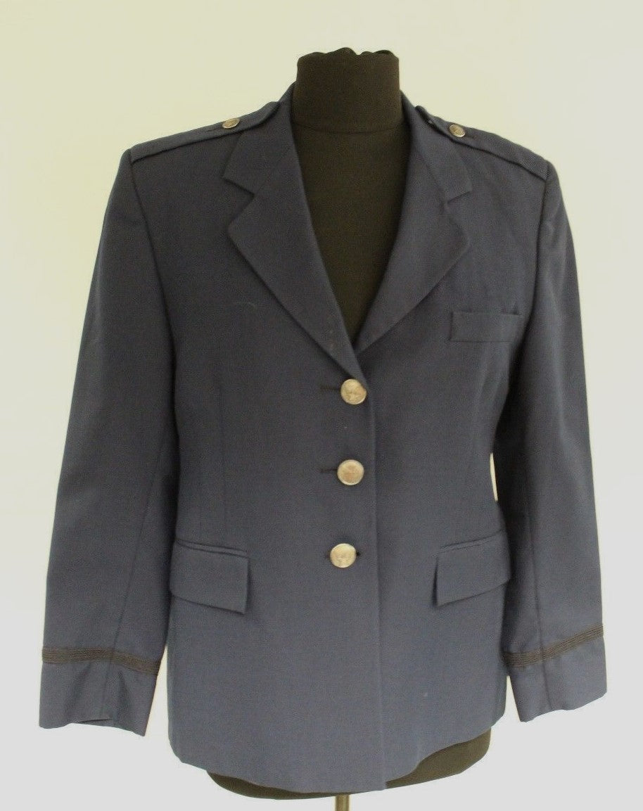 US Air Force AF Women's Blue Officer Dress Coat With Shoulders - 12 Misses Short