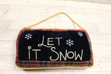 Load image into Gallery viewer, &quot;Let It Snow&quot; Accent Pillow - 10&quot; x 6.5&quot; - Cord Hanger - Used