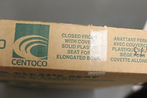 Centoco Solid Plastic Toilet Seat for Elongated Bowl - White - 1600 - New