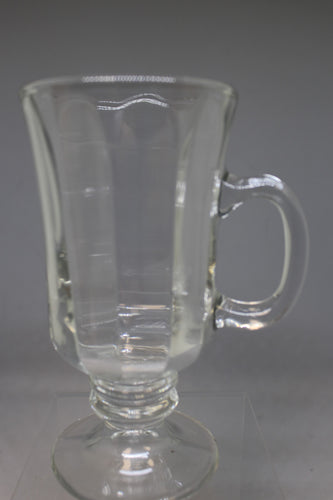 Vintage Libby Irish Coffee Clear Pedestal Footed Glass Mugs - 6