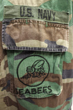 Load image into Gallery viewer, US Navy Seabees Woodland Short Sleeve Combat Jacket - Large Long - Used