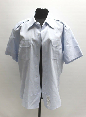 US Air Force AF Men's Dress Blue Short Sleeve Shirt - Size: 17 - Used