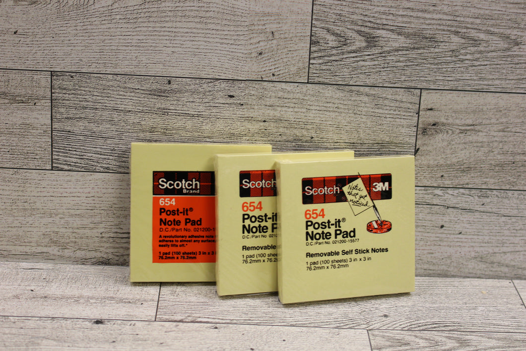 Scotch 654 Post-It Note Pad - 3