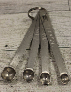 Vintage Measuring Spoons - Tad Pinch, Dash, Smidgen, Stainless Steel - Used