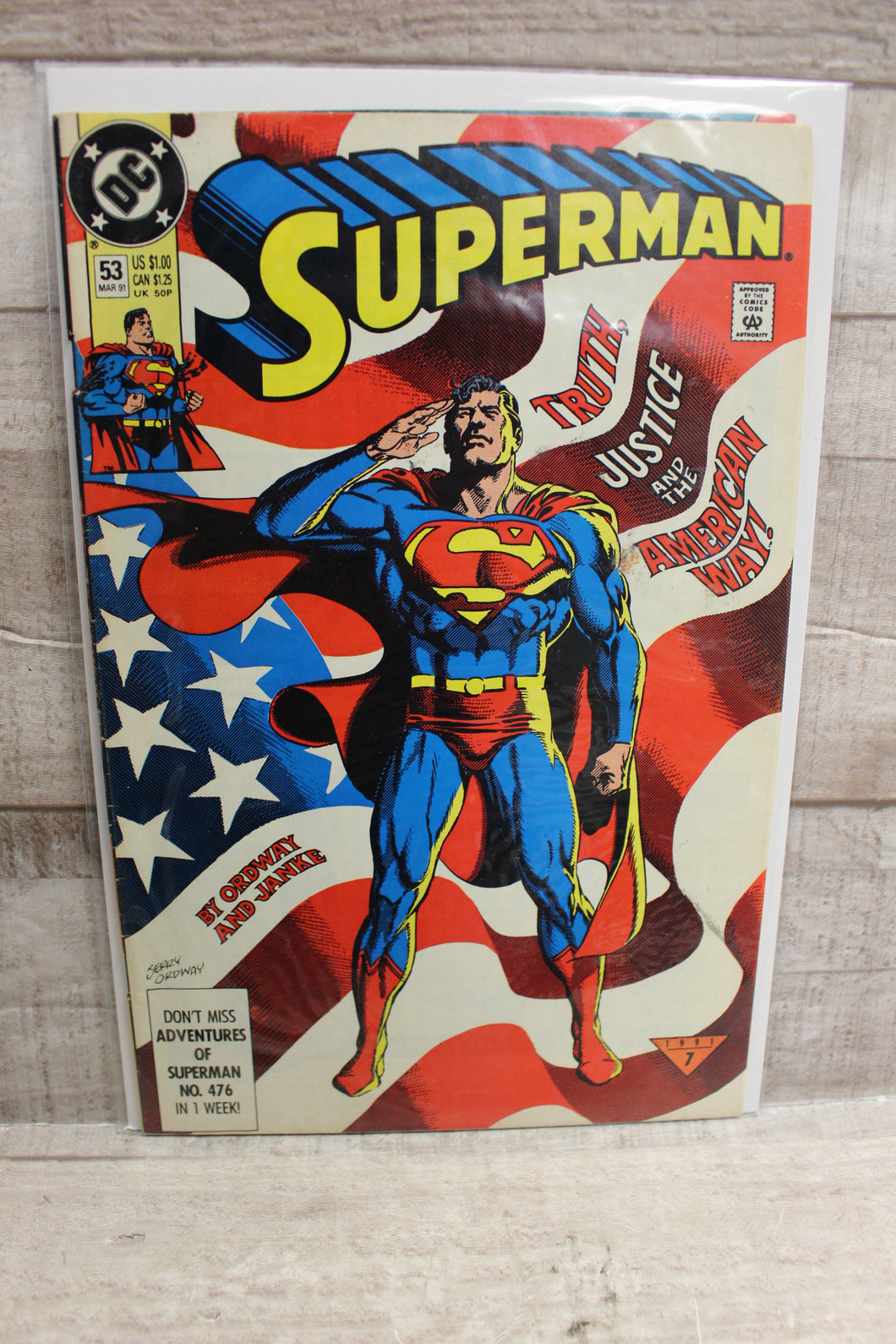 DC Comics Superman #53 March 1991/Truth Justice and The American Way -Used