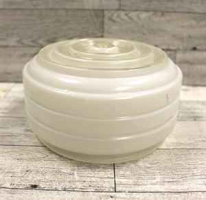 Vintage Retro Flush Mount Glass Ceiling Light Shade - Drum White - Round - Used