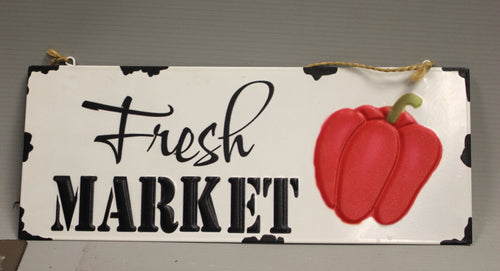 Fresh Market Metal/Tin Sign -Bell Pepper - Used