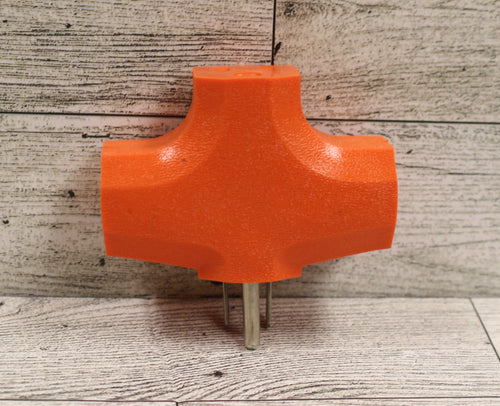 Litesun LT-8 3 Way Outlet Wall Plug Adapter (T Shaped Wall Tap) 3 Prong - Orange