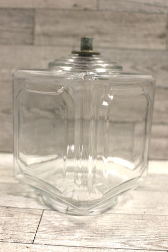 Vntg Clear Square Shaped Glass Porch Lamp Light Shade - 6