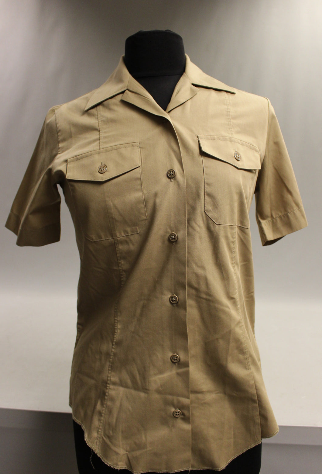US Navy Creighton Womens Khaki Official Uniform Shirt -Size: 24 - Used