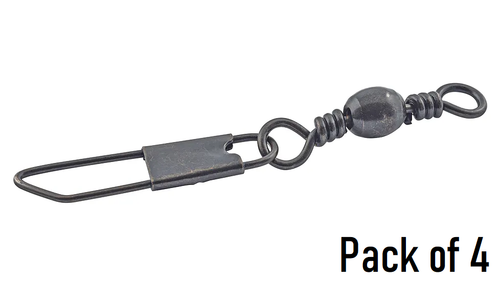 South Bend Black Snap Swivel - Size: 3 - 25 lb Test - Pack of 4 - New