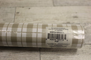 Martha Stewart Shelf Covering Adhesive Paper - 18" x 24' - Beige/Tan Plaid - New