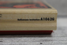 Load image into Gallery viewer, Cynthia Hart Rubber Stampede Halloween Invitation Wood Block Stamp - A1062G