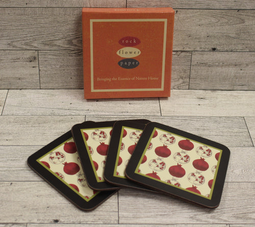 Rock Flower Paper Cork Coaster Set - 4