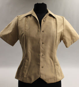 DSCP US Women's Short Sleeve Khaki Dress Shirt - Size: 14 Tall -8410-01-539-8598