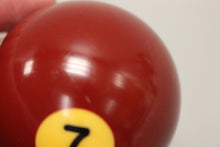 Load image into Gallery viewer, Vintage Number 7 Burgandy Striped Replacement Pool Ball - Used