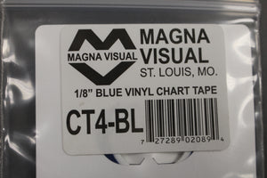Magna Visual CT4-BL Blue Vinyl Chart Tape - 1/8" x 27' - New