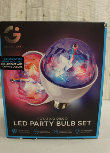 Smart Gear Rotating Disco LED Party Bulb Set - Set of 2 bulbs - New