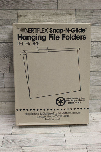 Vertiflex Snap-N-Glide Hanging File Folders - 25 Pack - Letter Size - New