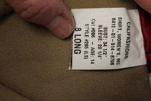 US Army Women's Long Sleeve Dress Shirt - Tan - Not Tuck In - Size: 8 Long - New