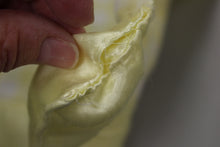 Load image into Gallery viewer, Vintage Yellow &amp; White Gingham Blanket w/ Satin Trim - Yellow - 76" x 82" - Used