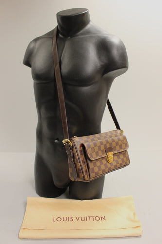 LV Louis Vuitton Ravello GM Damier Ebene Canvas Shoulder Bag - Excellent