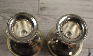 Set of 2 Regent Square 2.5" Tarnish Free Silver Plated Candle Holders - Used