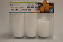 Load image into Gallery viewer, Nature's Mark Indoor/Outdoor Flameless 3 Pc LED Candle Set - Battery - New