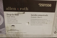 Load image into Gallery viewer, Allen + Roth Oval Drop in Sink - White - #2501556 - New