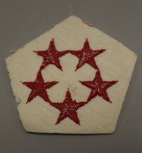 Load image into Gallery viewer, WWII US 5th Army Corps 1st Design White Wool with Red Stars Patch - Sew On -Used