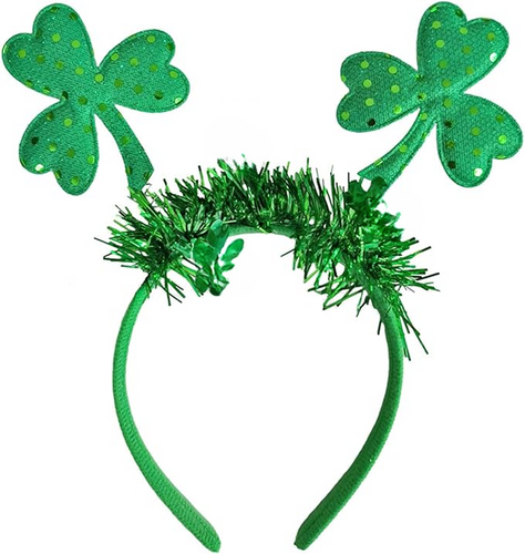 St. Patrick's Day Headband - Green Clover - Hair Band for Women Girls Kids