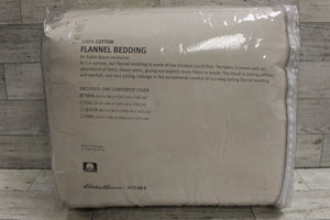 Eddie Bauer 5.4 oz Solid Flannel Comforter Cover - Pearl - Twin - Used