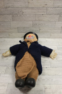 Vintage Homemade Knitted Clown - Used