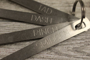 Vintage Measuring Spoons - Tad Pinch, Dash, Smidgen, Stainless Steel - Used